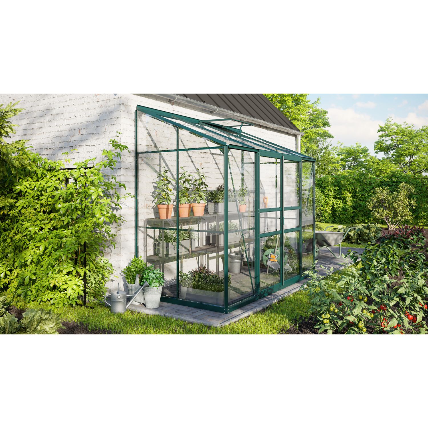 Vitavia Muurkas Ida 3300 Gepoedercoat Aluminium Smaragd Esg 3mm Maat 3200