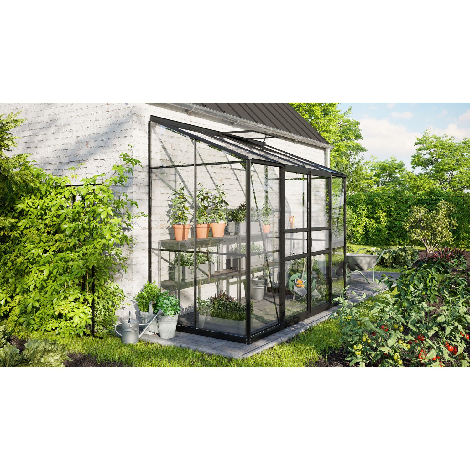 Vitavia Muurkas Ida Gepoedercoat Aluminium Zwart Esg 3mm Maat 3300