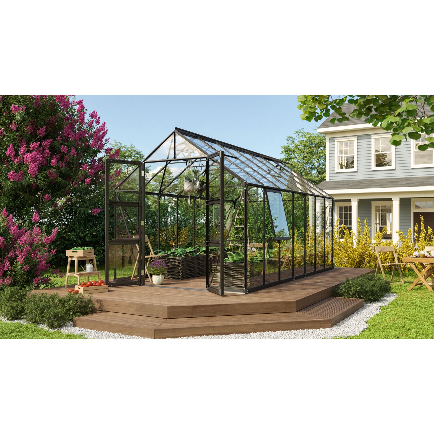 Vitavia Broeikas Olymp Maat 11500 Gepoedercoat Aluminium Zwart Gehard Veiligheidsglas (esg) 3mm