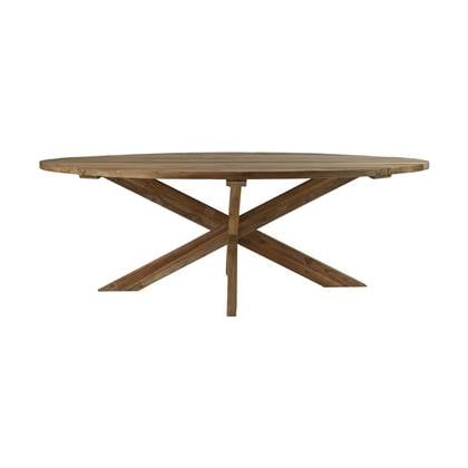 HSM Collection HSM - -Ovale Tuintafel Kruispoot-240x110x76-Naturel-Teak