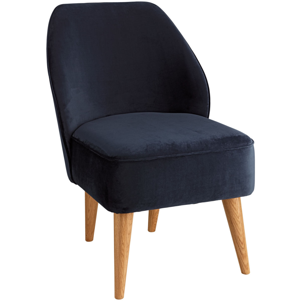 Vega Fauteuil Lasse fluweel; 54x60x82 cm (BxDxH); zitting donkerblauw
