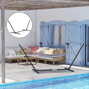 Outsunny hangmatframe, verstelbaar, robuust metalen ontwerp, tot 120 kg, geschikt voor diverse hangmatten, 308-380 cm | Aosom.nl