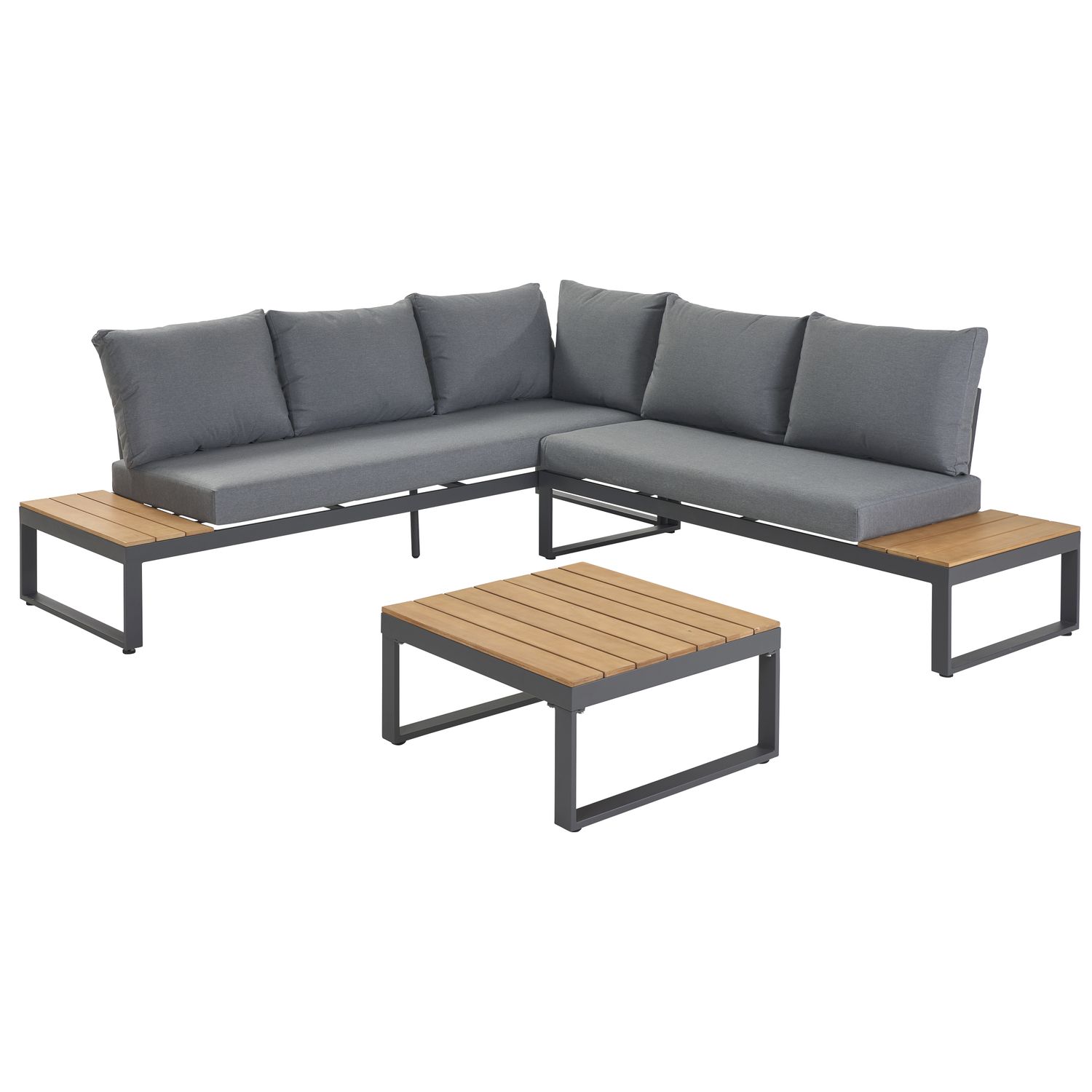 Central Park 3-delige Hoekbank Loungeset Scalea Fsc Hout 5 Personen 223x224cm