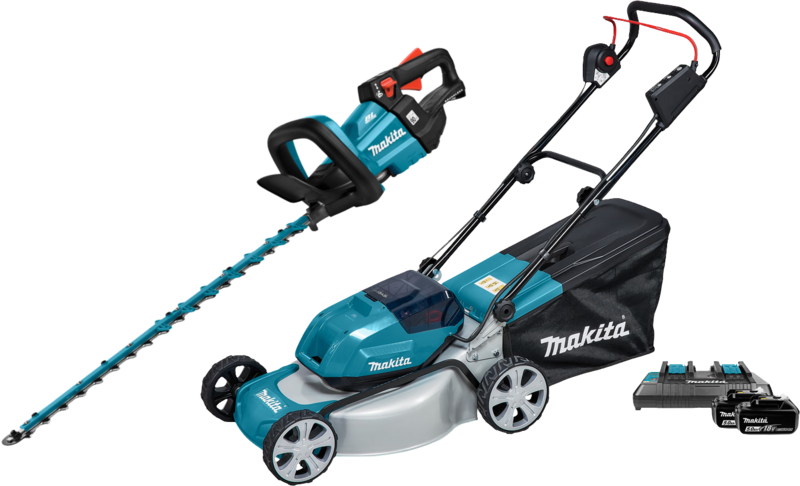 Makita DLM463PT incl. 5,0 Ah Accu (2x) +  DUH602Z (zonder accu)
