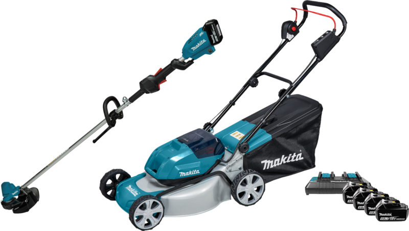 Makita DLM463PT incl. 5,0 Ah Accu (2x) +  DUR190LZX9+ 5,0 Ah 18V Accu (2x)