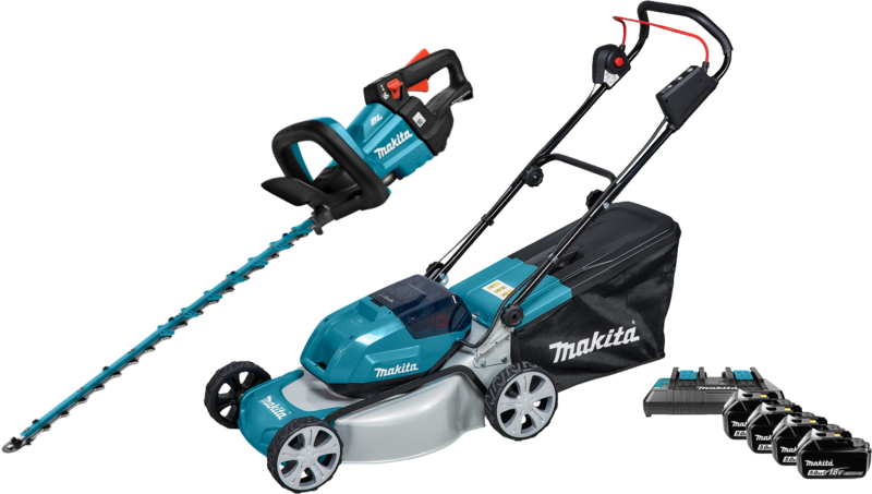 Makita DLM463PT incl. 5,0 Ah Accu (2x) +  DUH602Z+ 5,0 Ah 18V Accu (2x)