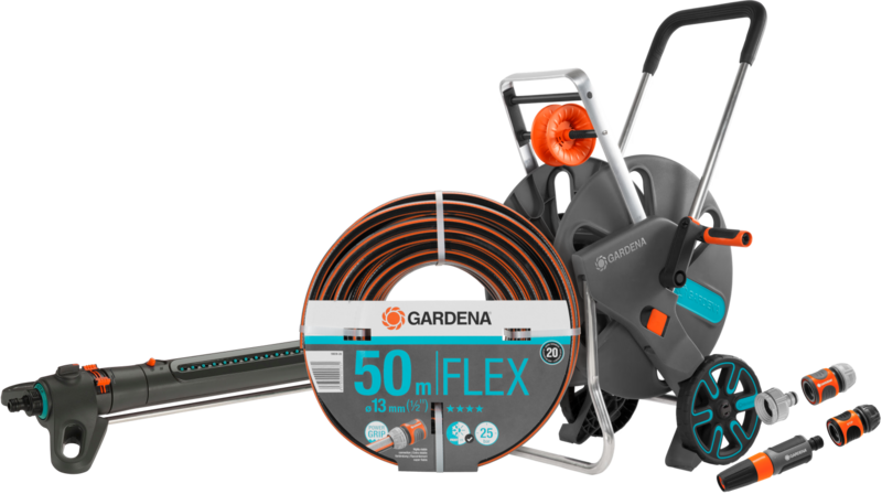 Gardena Comfort FLEX 50m CleverRoll L Large Sproeierpakket