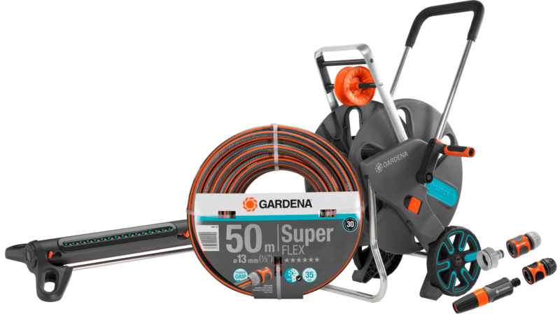Gardena Premium SuperFLEX 50m CleverRoll L Medium Sproeierpakket