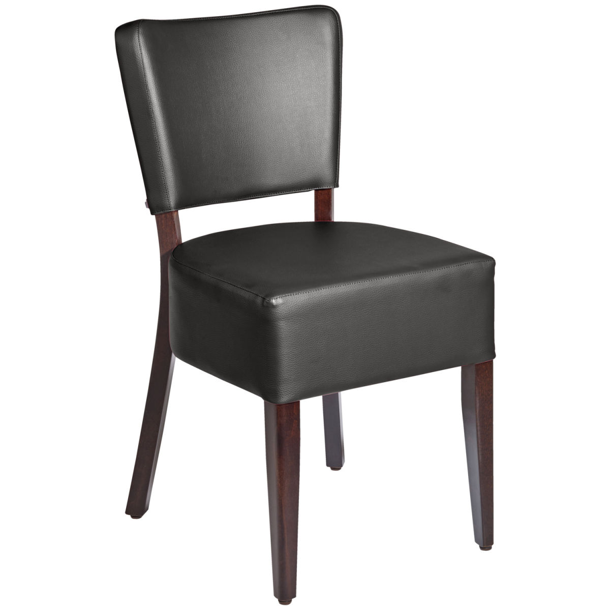 Vega Stoel Prestige; 45x50x82 cm (BxDxH); zitting zwart, frame walnoot; 2 stuk / verpakking
