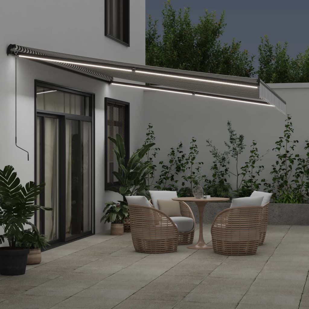 vidaXL Luifel automatisch uittrekbaar 500x350 cm antraciet en wit