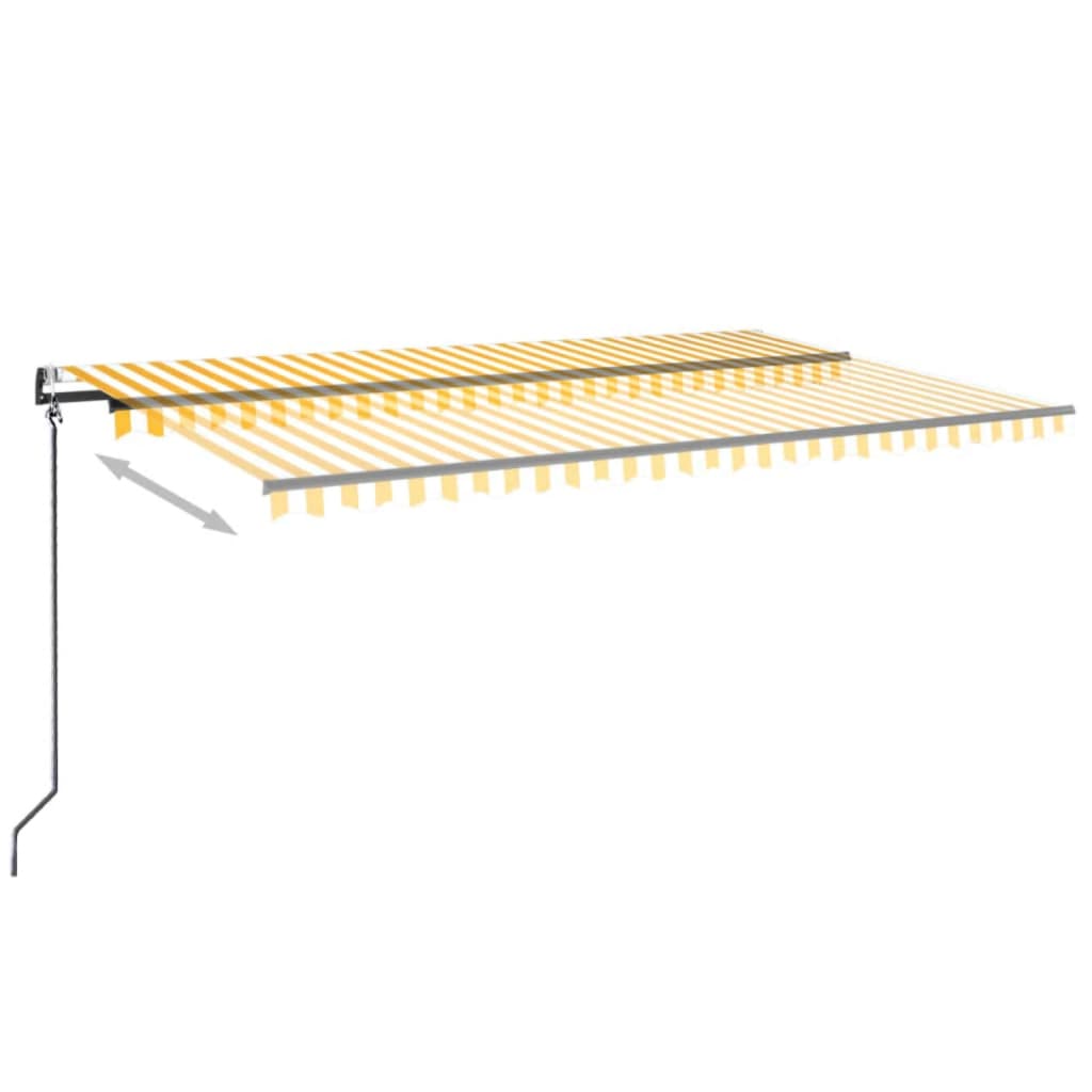 vidaXL Luifel automatisch uittrekbaar 500x350 cm geel en wit