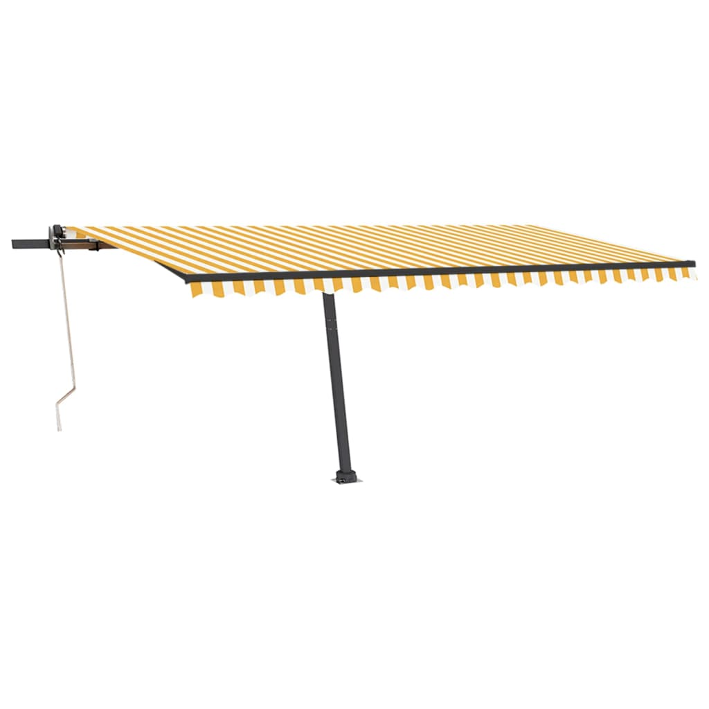 vidaXL Luifel vrijstaand automatisch 500x350 cm geel en wit