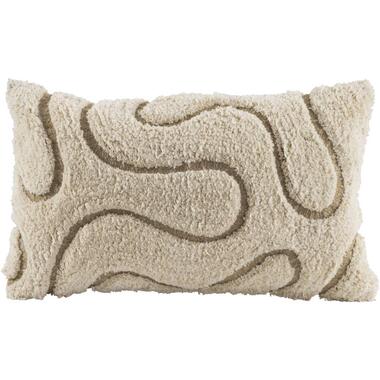 Leen Bakker Sierkussen Guust - off-white/taupe - 30x50 cm