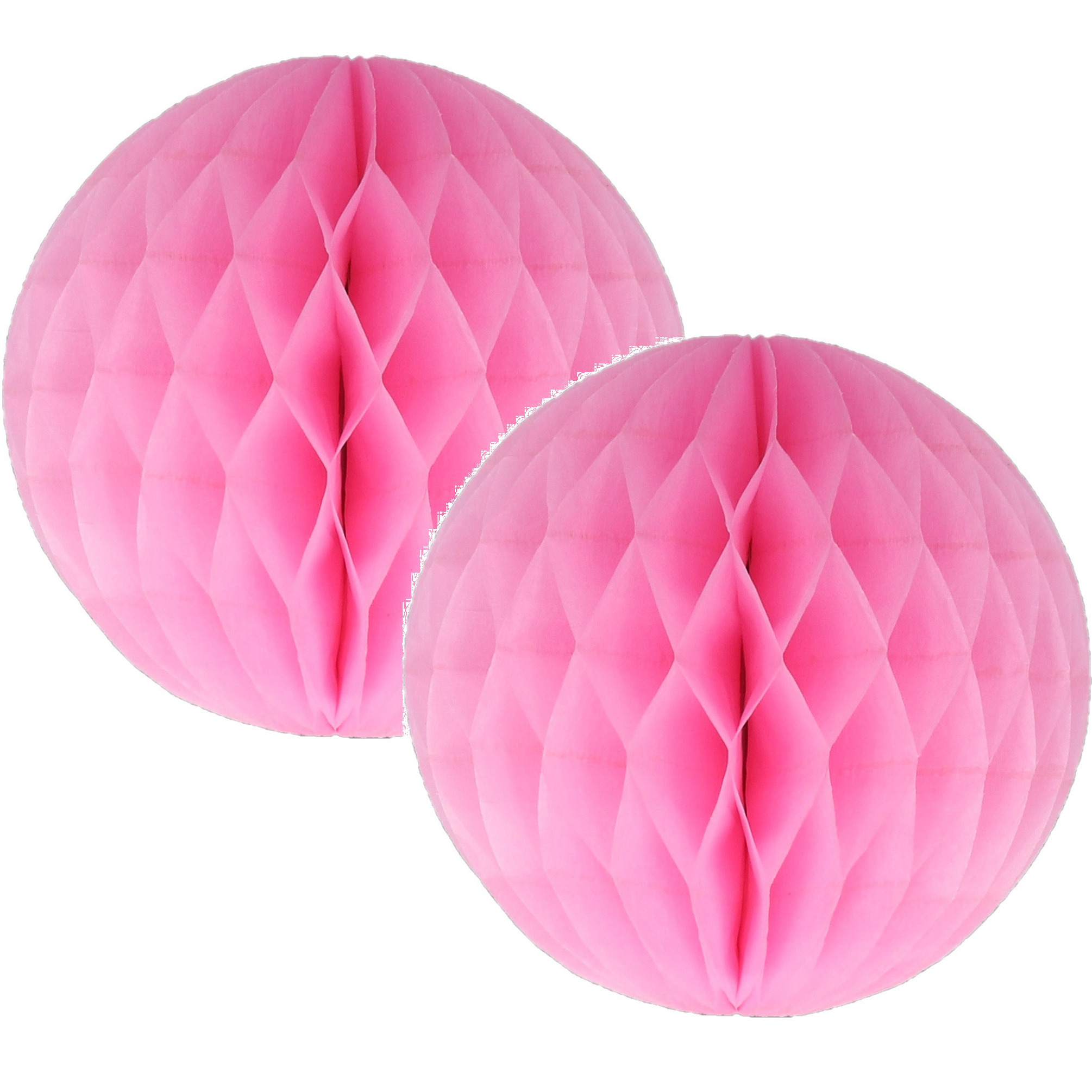 Merkloos 6x Papieren kerstballen roze 10 cm kerstversiering -
