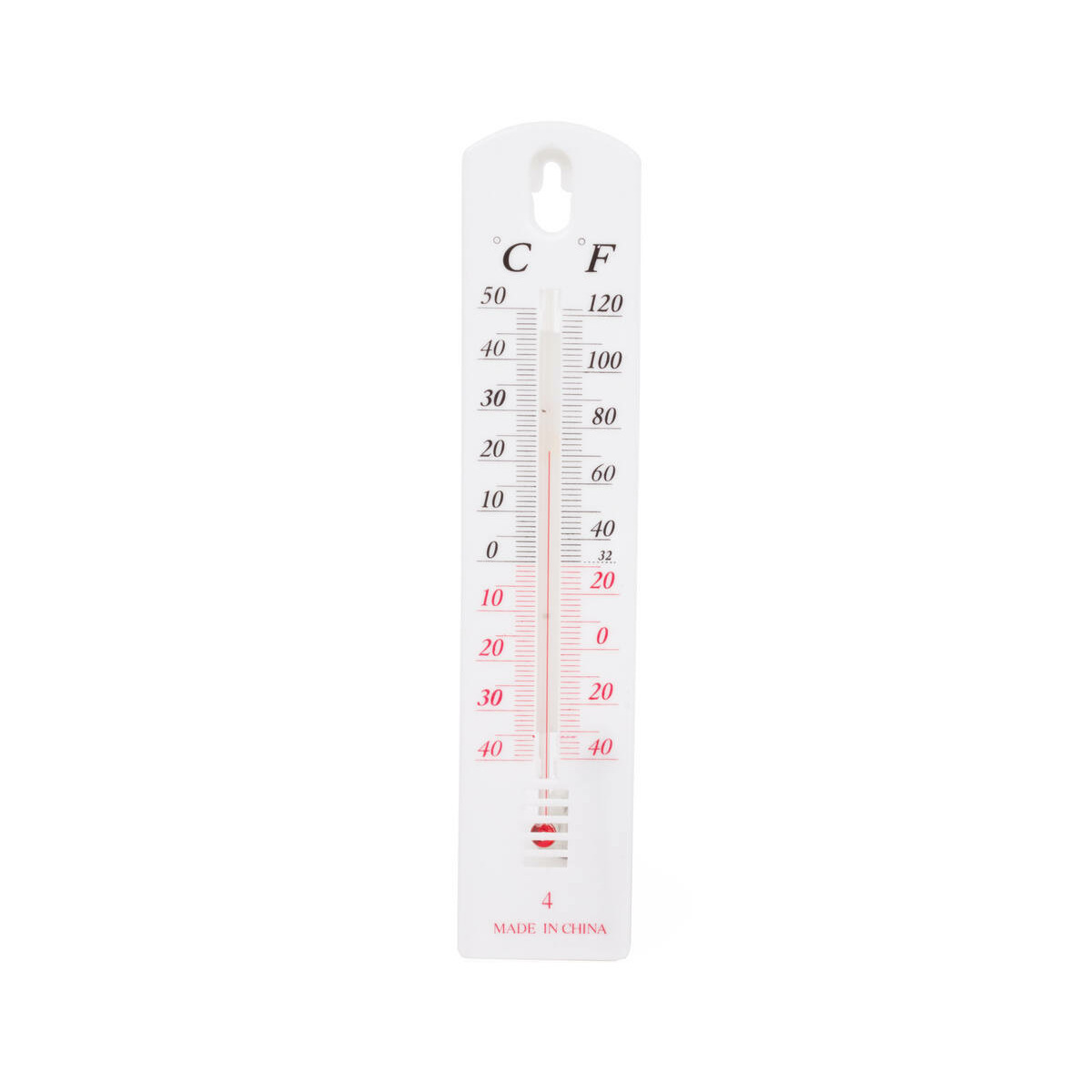 Benson Thermometer - wit - kunststof - 20 x 4 cm - Celsius / Fahrenheit - ophangoog -