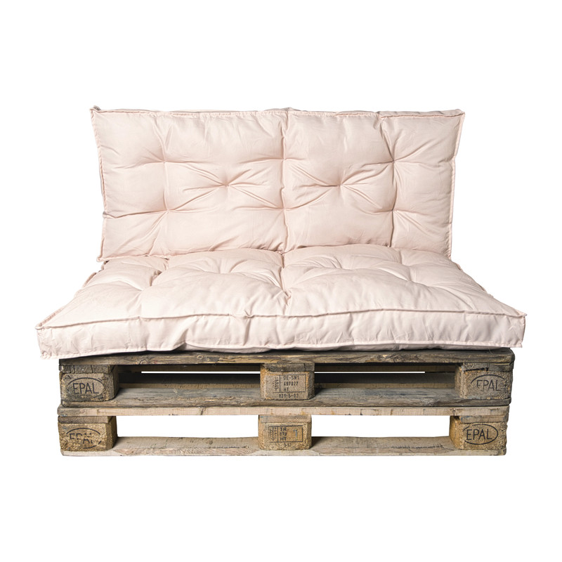 Xenos Palletkussens 120x80 cm - beige - set van 2