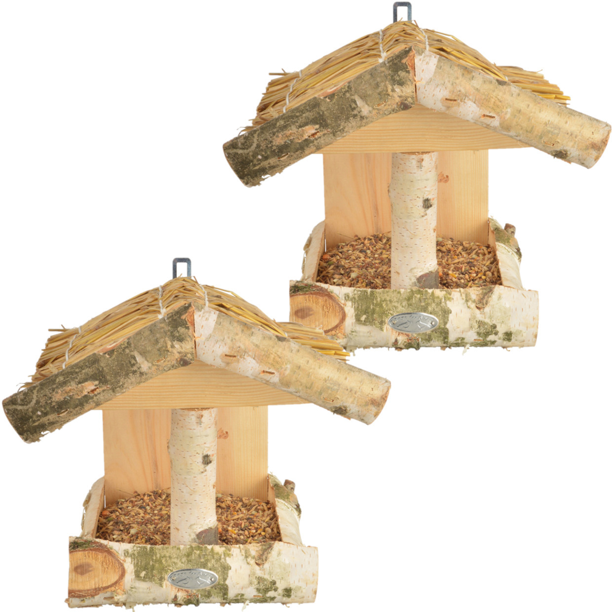 Esschert Design 2x stuks vogelhuisje/voederhuisje hout 25 cm -