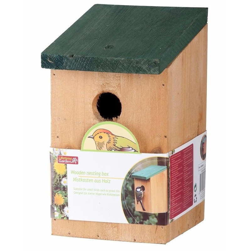 Lifetime Garden Voordeelset van 8x stuks vogelhuisjes houten nestkastjes 22 cm -