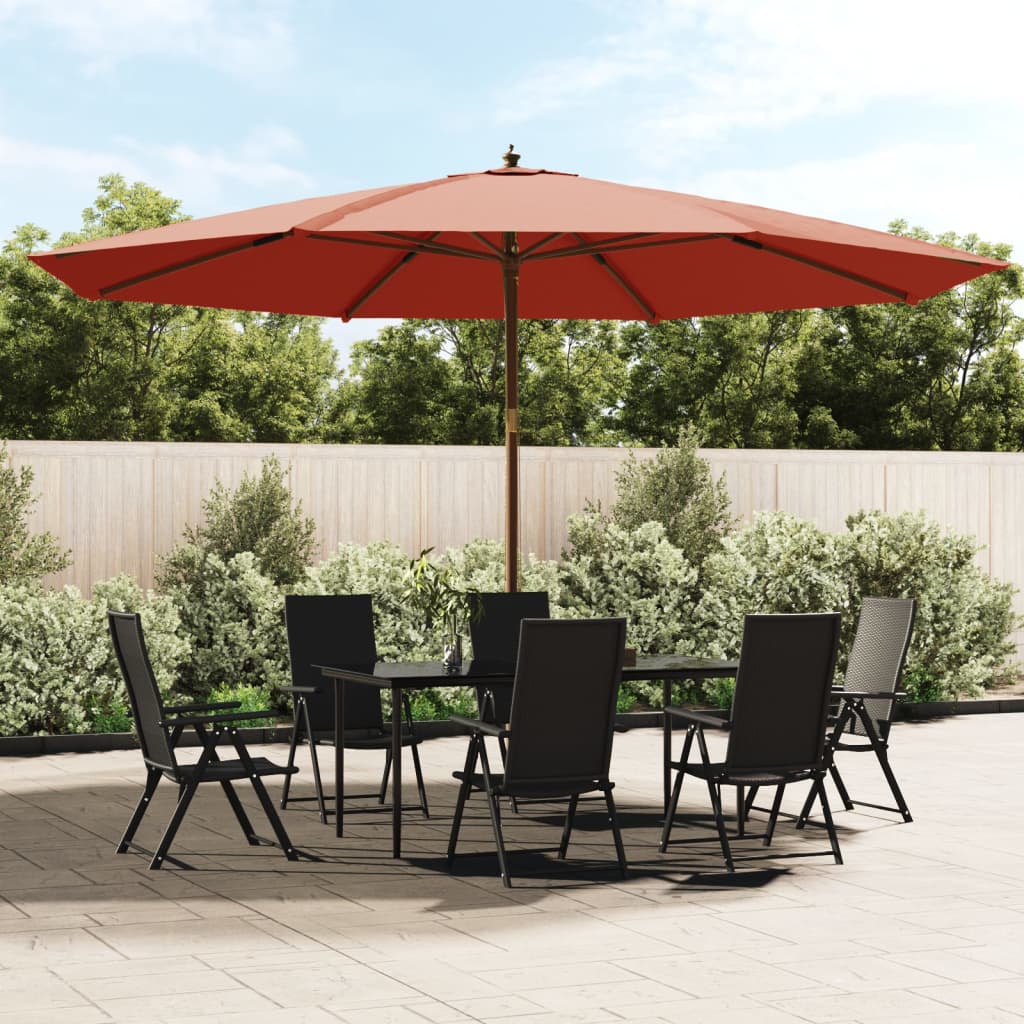 VidaXL Parasol met houten paal 400x273 cm terracottakleurig