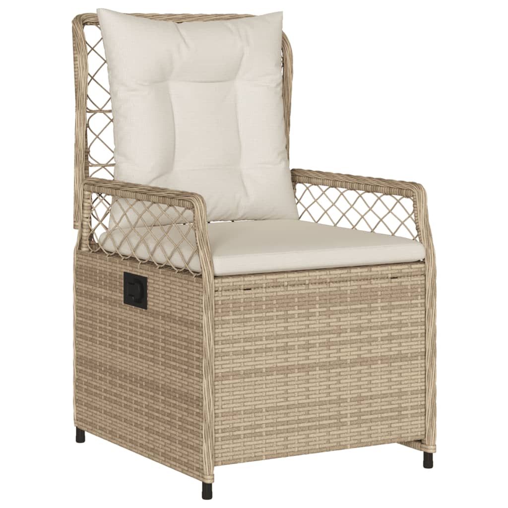 vidaXL 7-delige Tuinset met kussens poly rattan beige