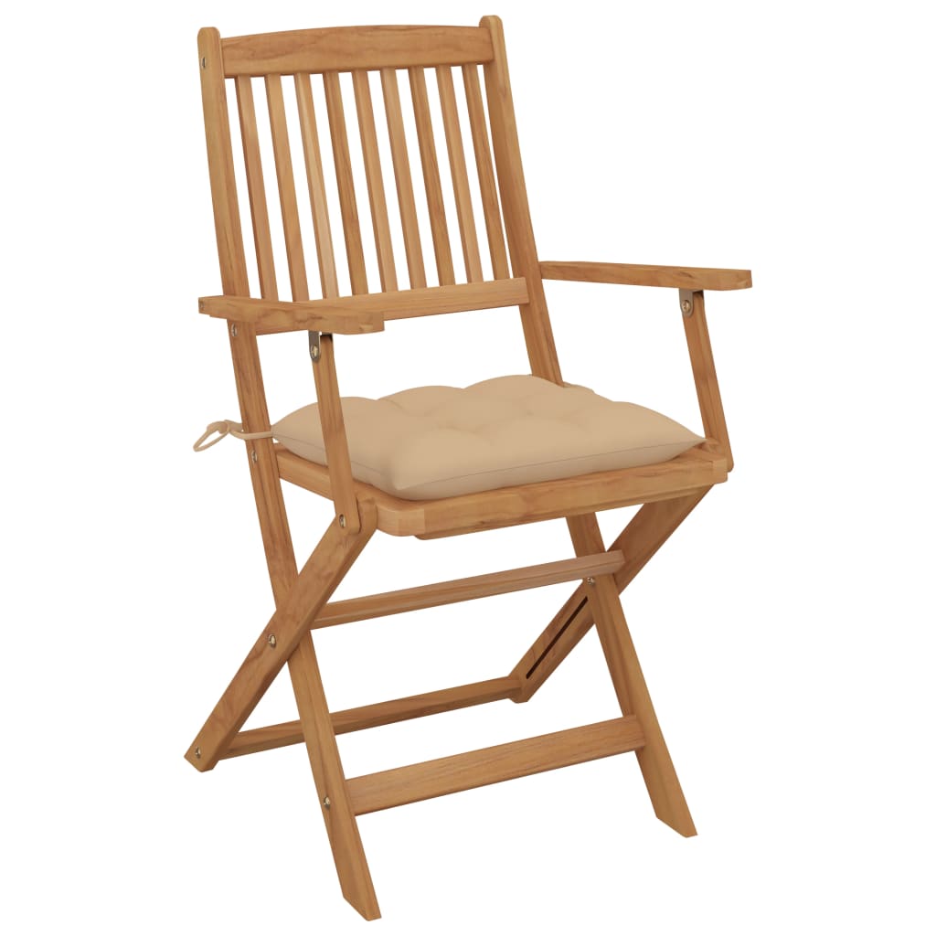 vidaXL Tuinstoelen 6 st inklapbaar met kussens massief acaciahout