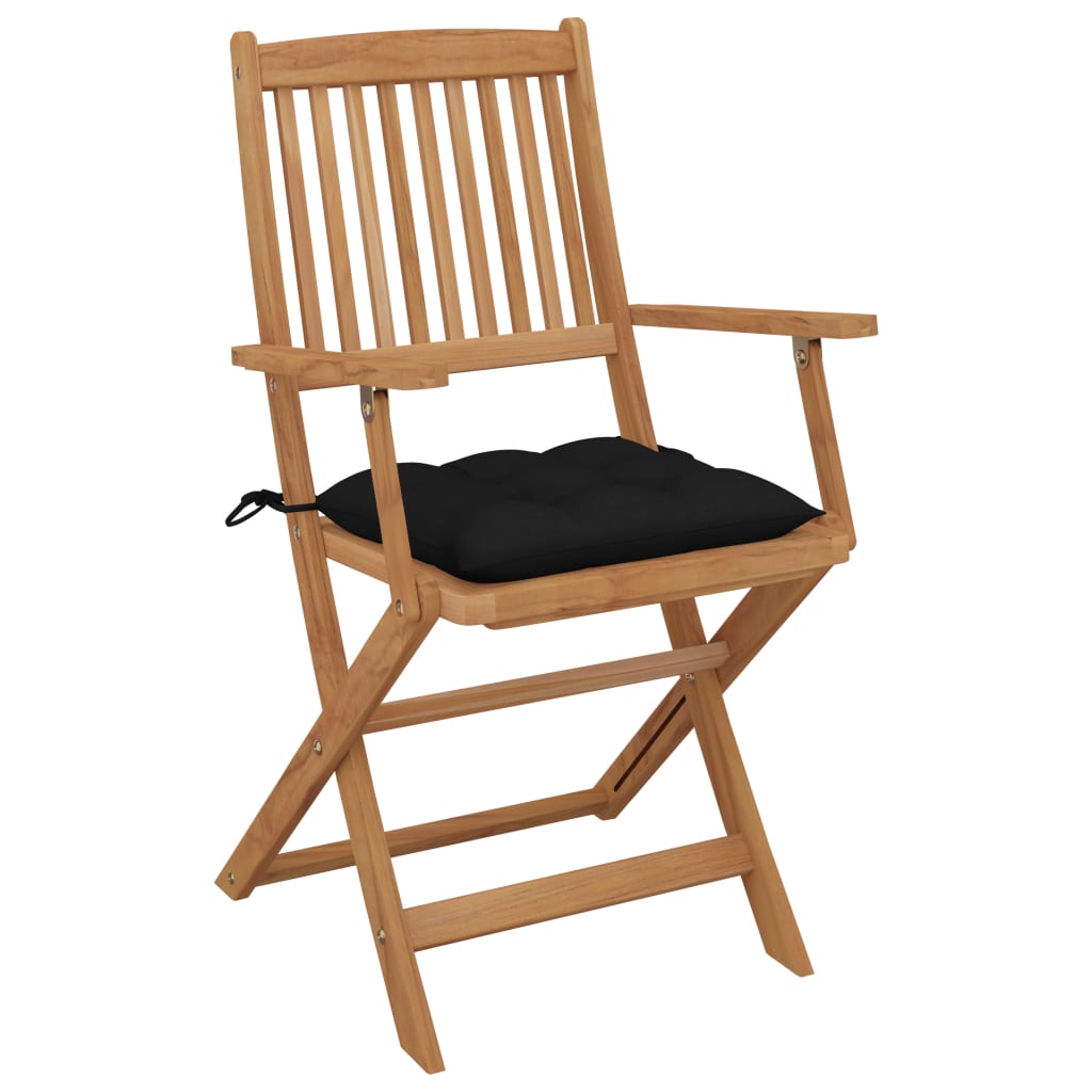 vidaXL Tuinstoelen 6 st inklapbaar met kussens massief acaciahout