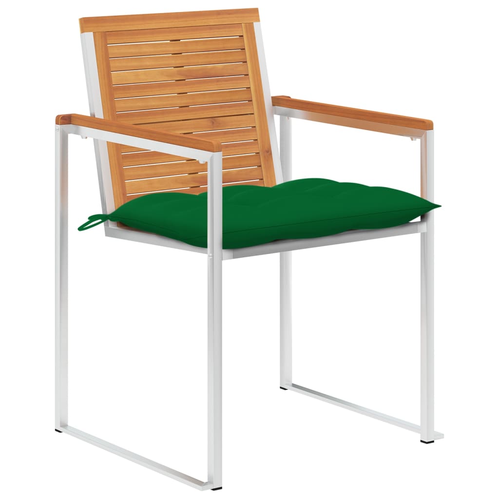 vidaXL Tuinstoelen 4 st met kussens massief acaciahout
