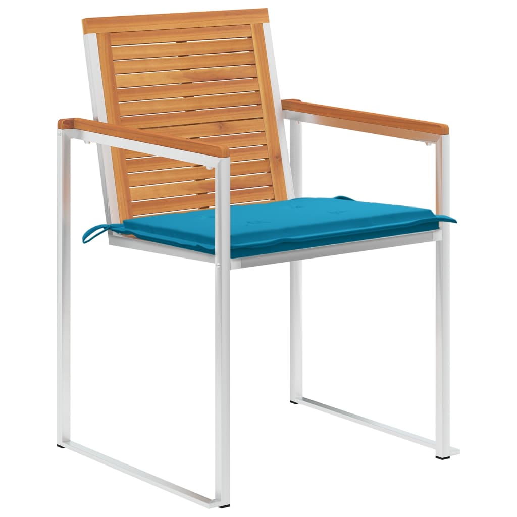 vidaXL Tuinstoelen 6 st met kussens massief acaciahout