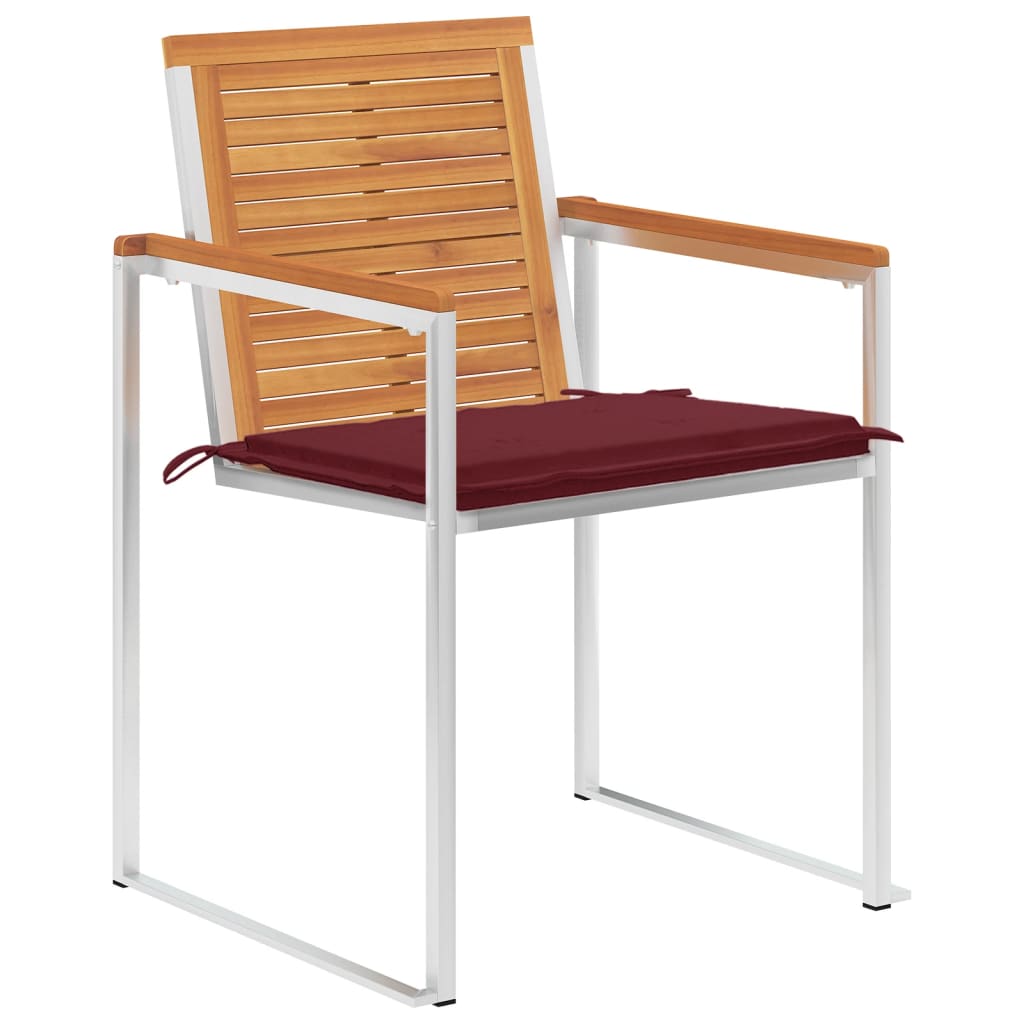 vidaXL Tuinstoelen 6 st met kussens massief acaciahout