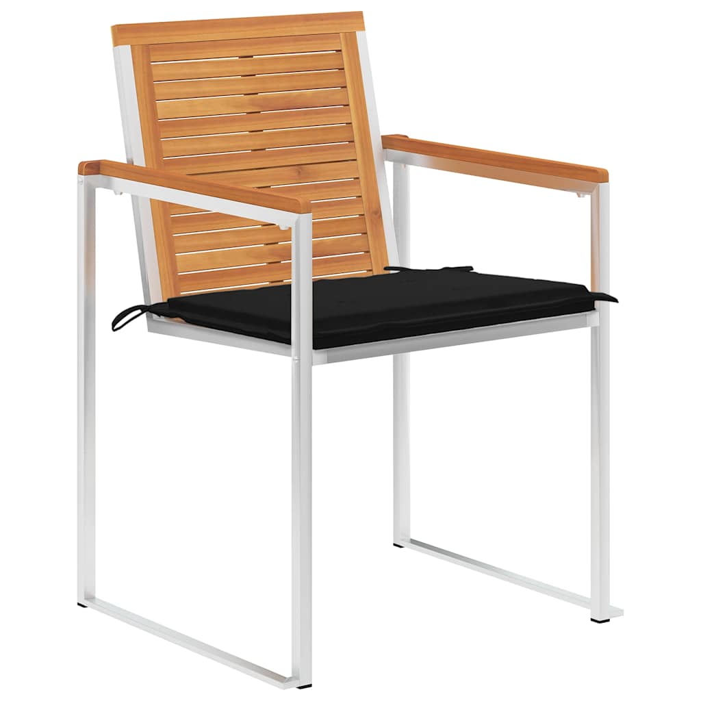 vidaXL Tuinstoelen 8 st met kussens massief acaciahout