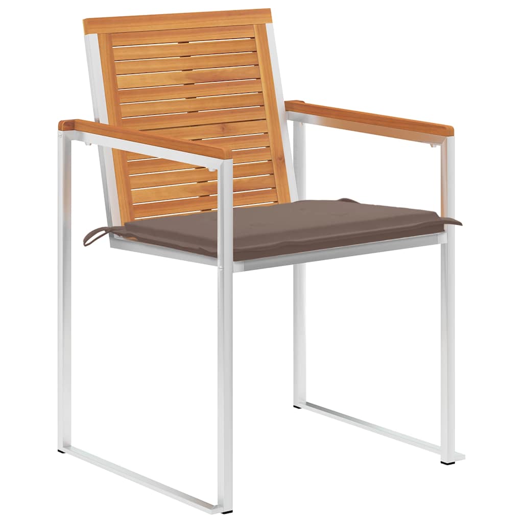 vidaXL Tuinstoelen 8 st met kussens massief acaciahout