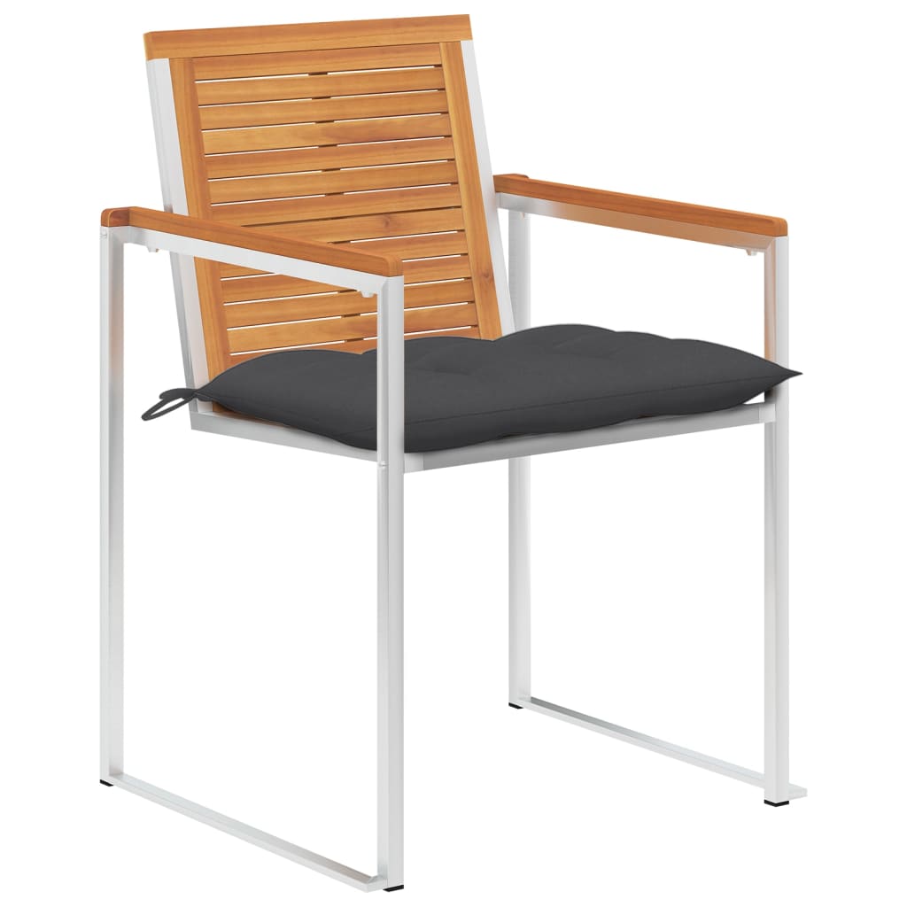 vidaXL Tuinstoelen 8 st met kussens massief acaciahout