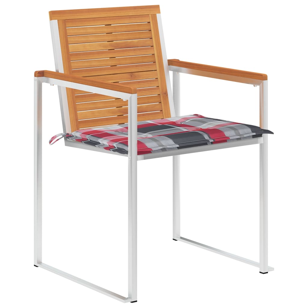 vidaXL Tuinstoelen 8 st met kussens massief acaciahout
