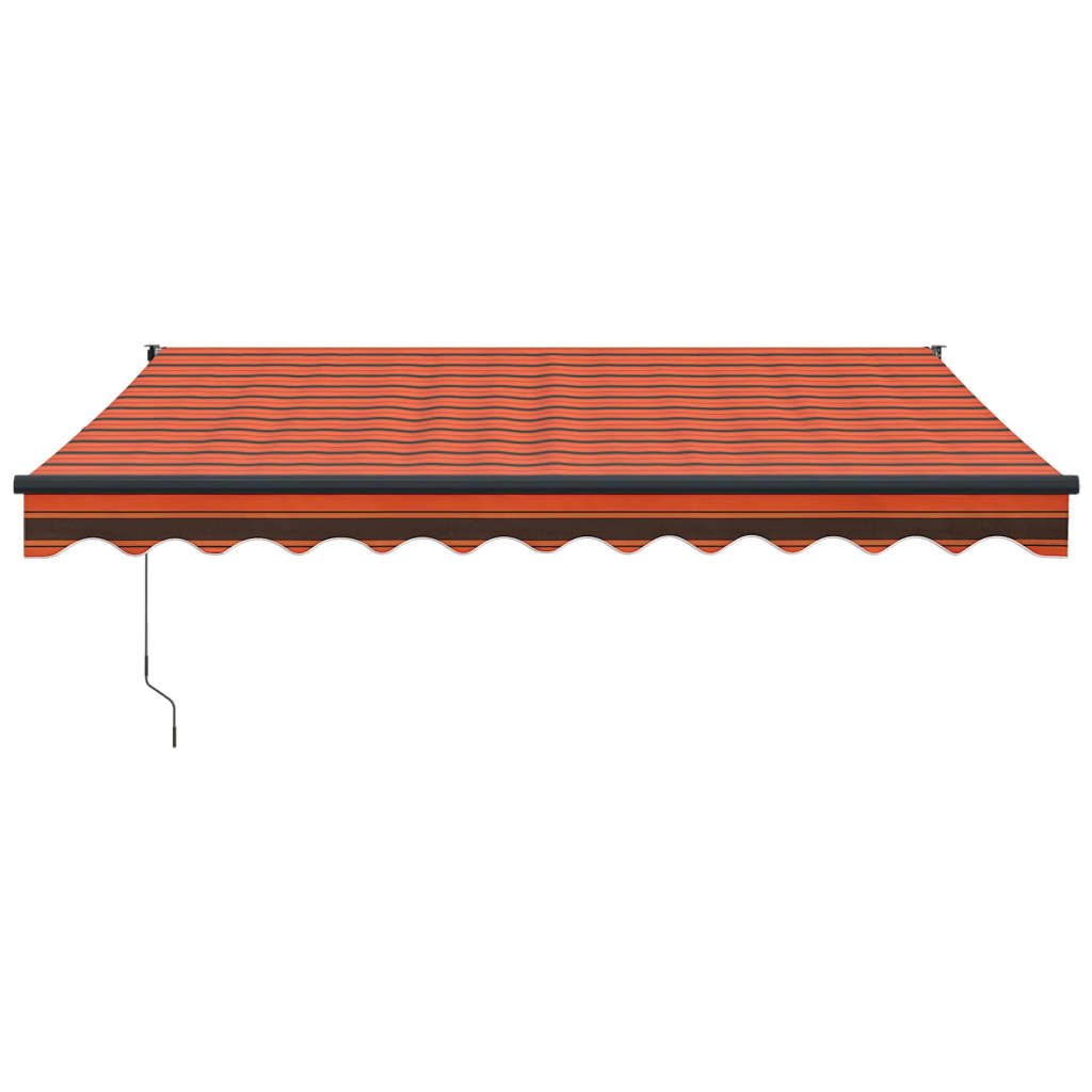 vidaXL Luifel uittrekbaar 3,5x2,5 m stof en aluminium oranje en bruin