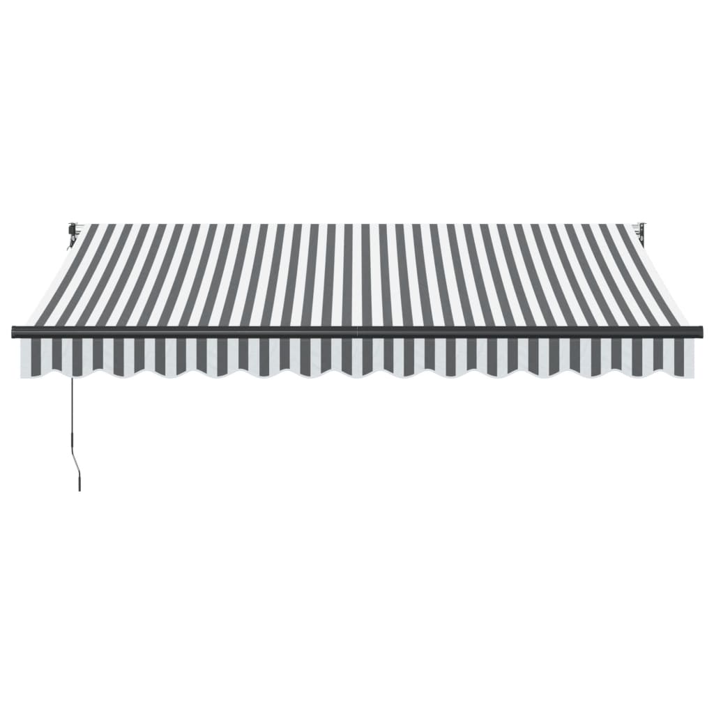 vidaXL Luifel uittrekbaar 3,5x2,5 m stof en aluminium antraciet en wit