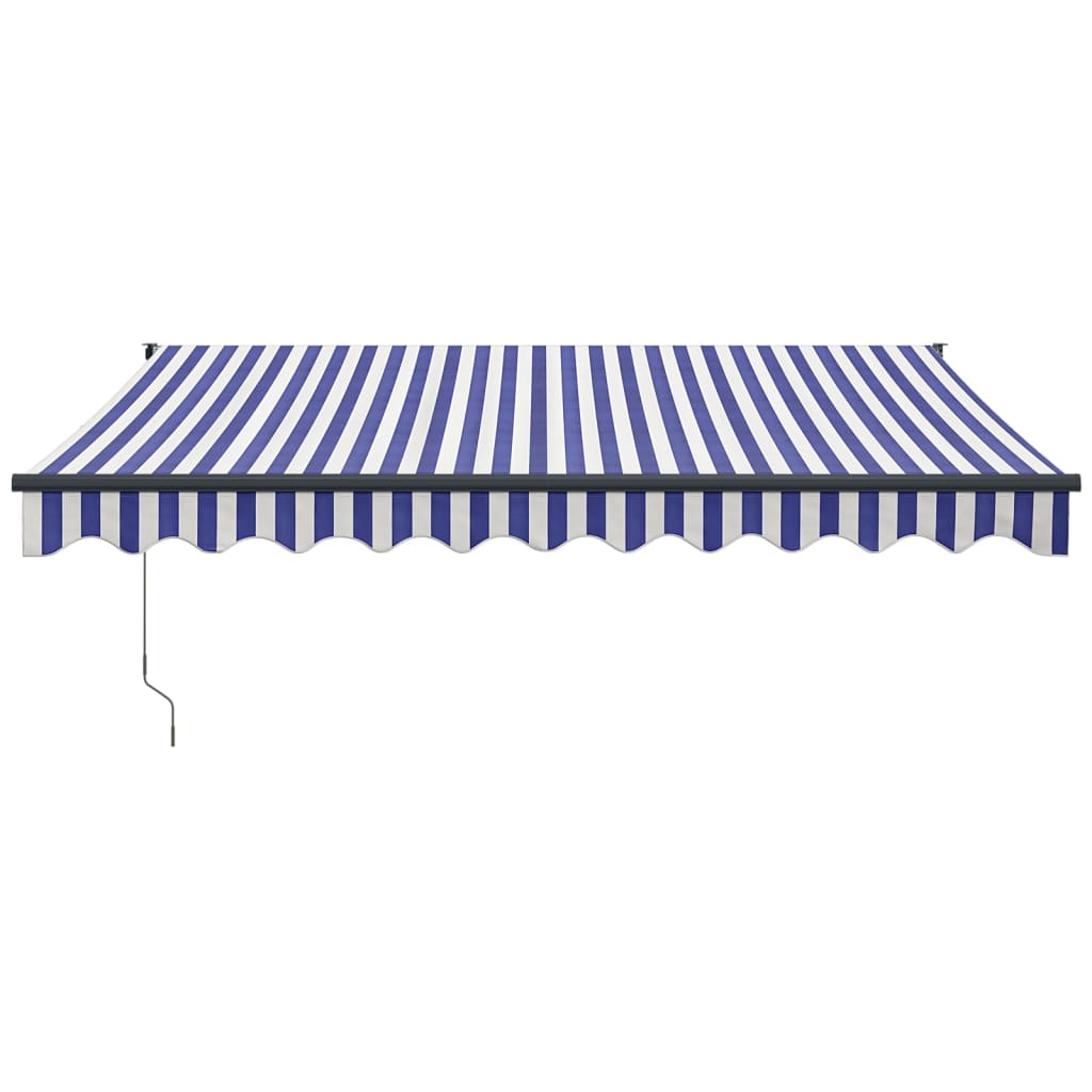 vidaXL Luifel elektrisch uitschuifbaar 3,5x2,5 m blauw en wit