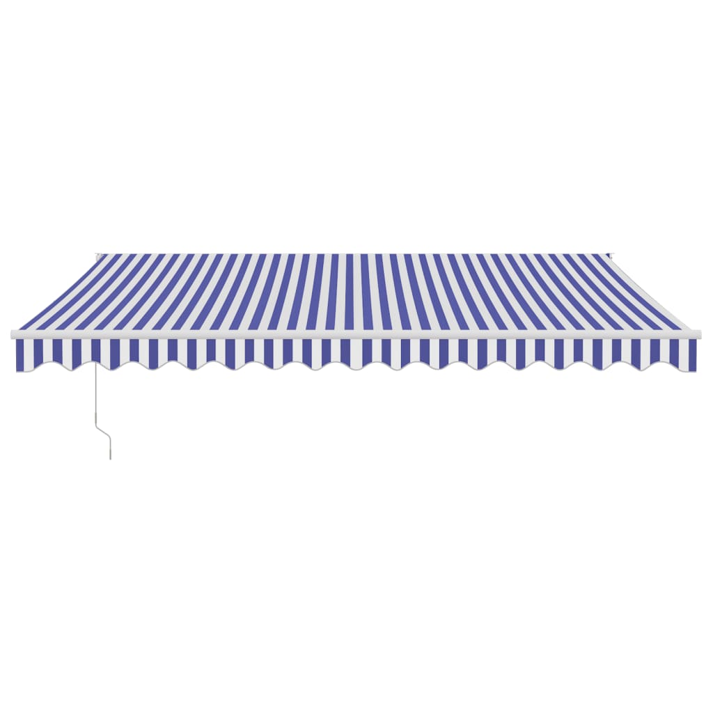 vidaXL Luifel automatisch uitschuifbaar 4,5x3 m blauw en wit