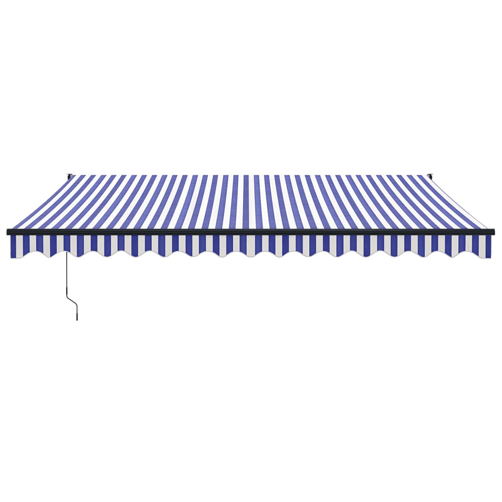 vidaXL Luifel automatisch uitschuifbaar 4,5x3 m blauw en wit