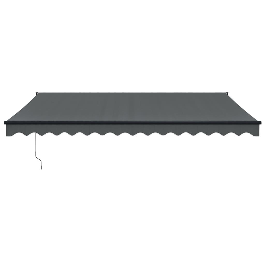 vidaXL Luifel uittrekbaar 4,5x3 m stof en aluminium antracietkleurig
