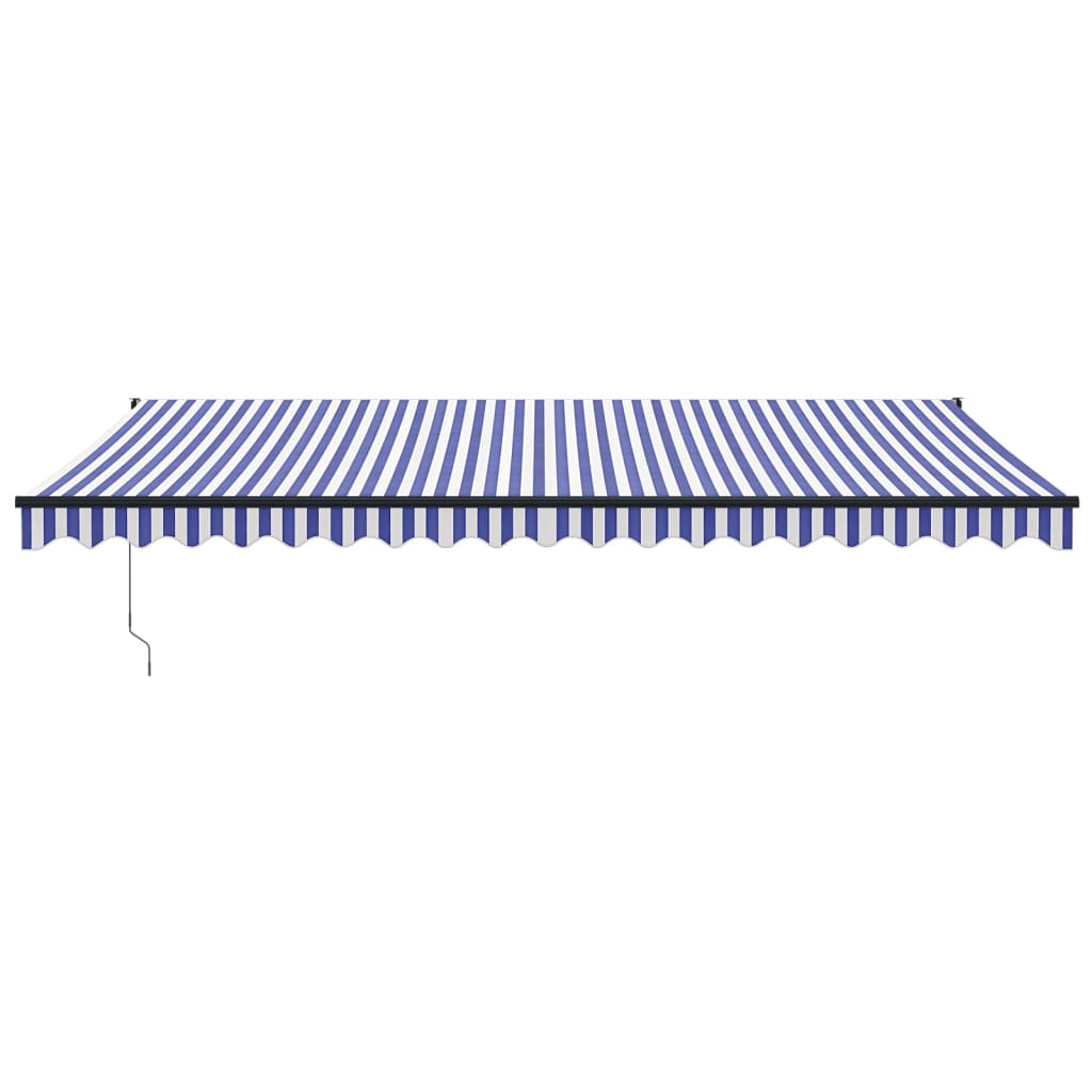 vidaXL Luifel automatisch uitschuifbaar 5x3 m blauw en wit