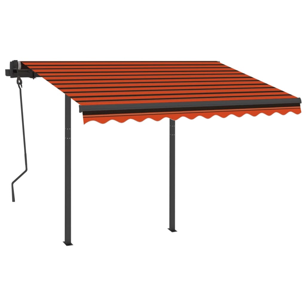 vidaXL Luifel automatisch met LED en windsensor 3,5x2,5 m oranje bruin