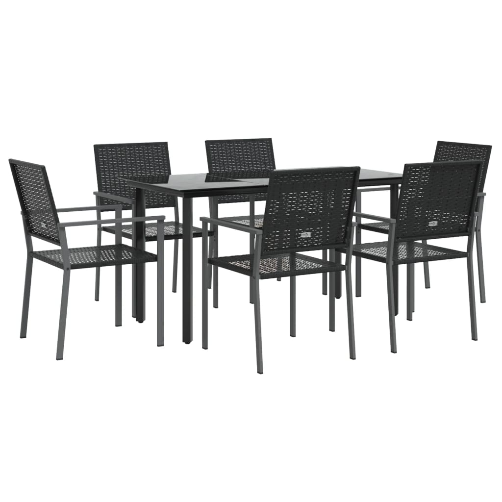 vidaXL 7-delige Tuinset poly rattan en staal