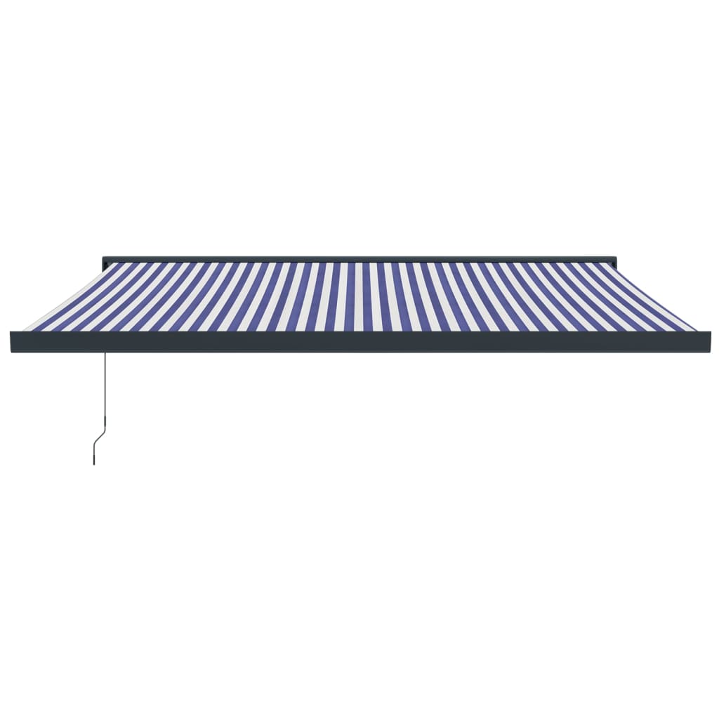 vidaXL Luifel uittrekbaar 4x3 m stof en aluminium blauw en wit