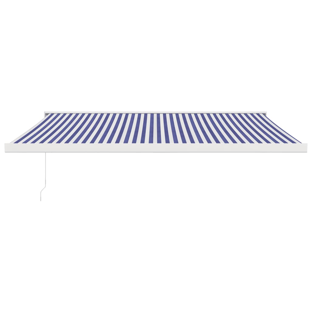 vidaXL Luifel uittrekbaar 4x3 m stof en aluminium blauw en wit