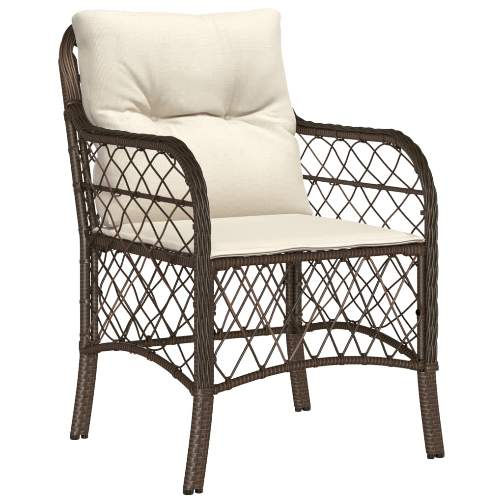 vidaXL 9-delige Tuinset met kussens poly rattan bruin