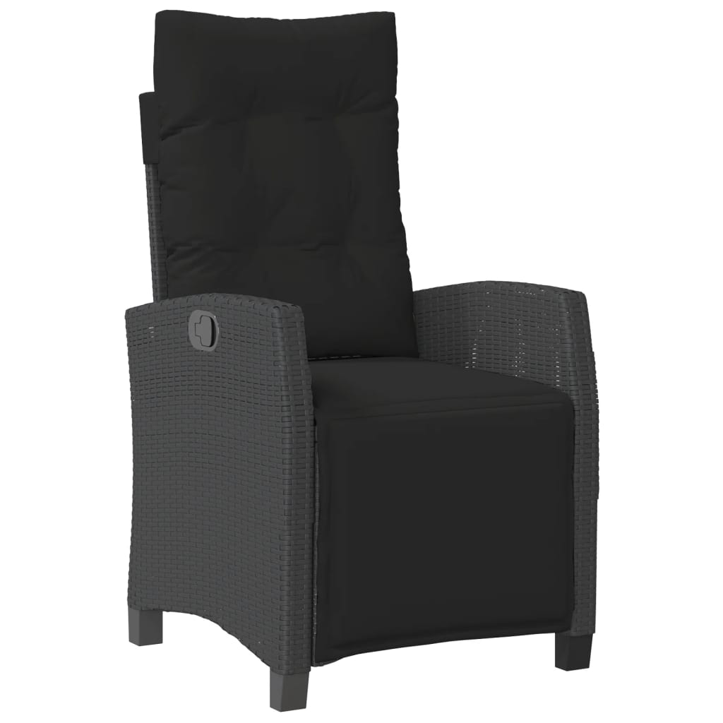 vidaXL 7-delige Tuinset met kussens poly rattan zwart