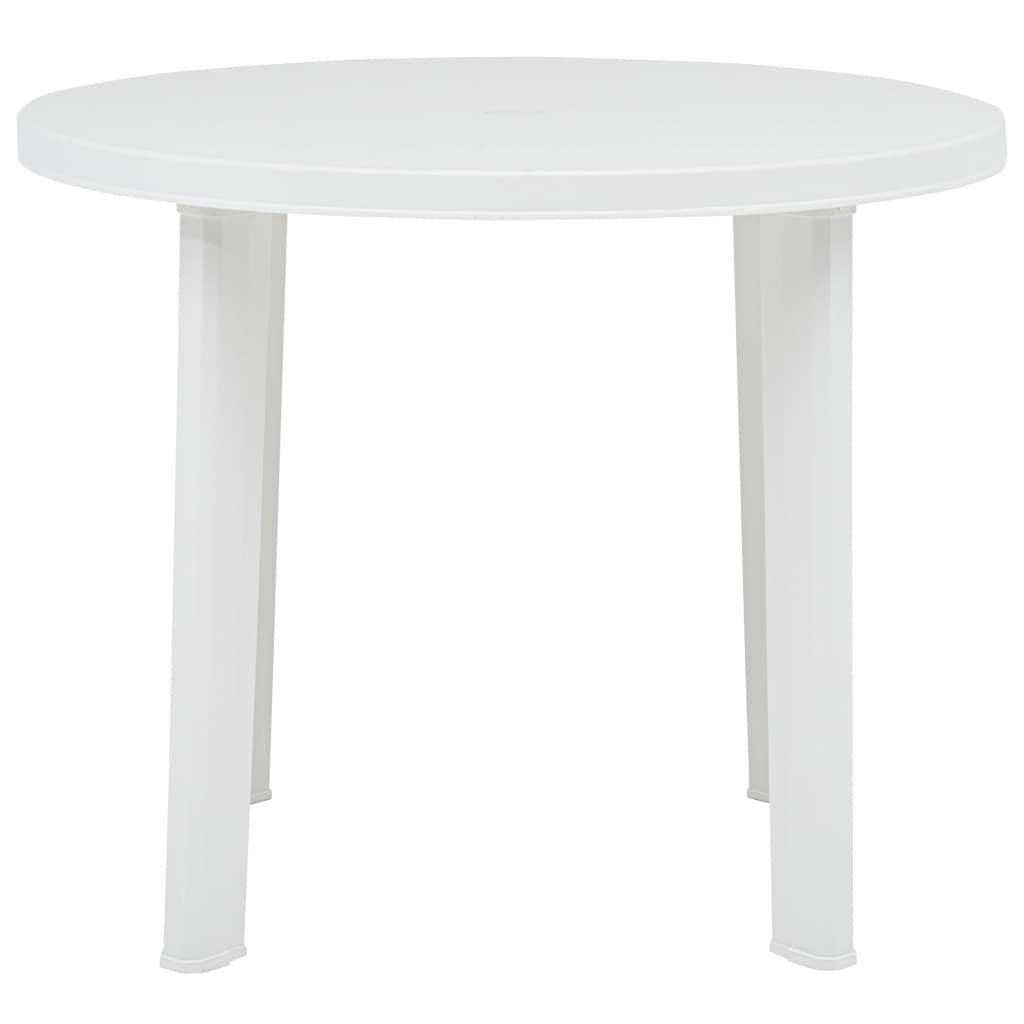 vidaXL Tuintafel 89 cm kunststof wit