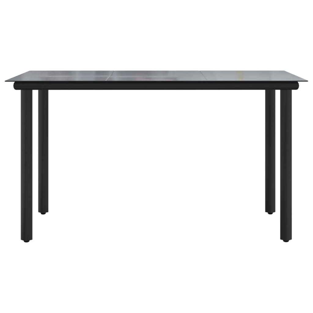 vidaXL Tuintafel 200x100x74cm staal en gehard glas zwart