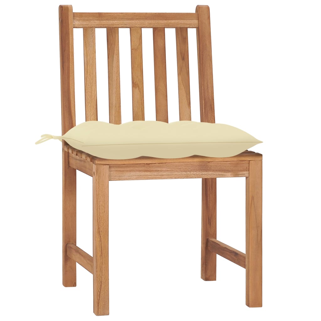 vidaXL Tuinstoelen 2 st met kussens massief teakhout