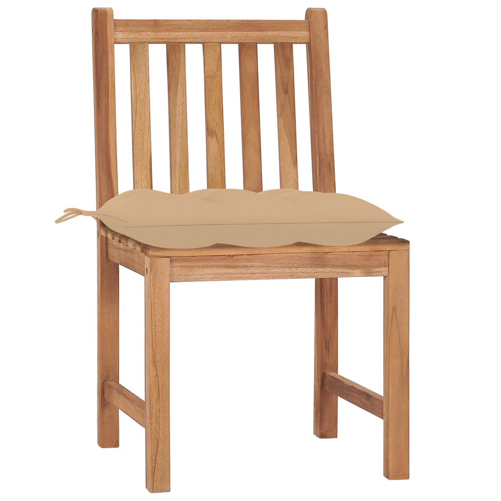 vidaXL Tuinstoelen 2 st met kussens massief teakhout